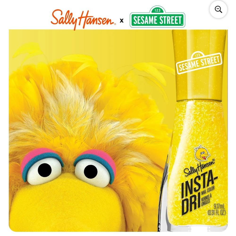 Sally Hansen Sesame Street Insta-Dri Nail Polish Think BIG 128 Yellow Quick Dry‎